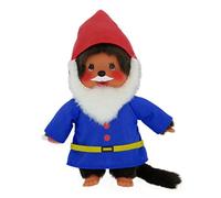 Sekiguchi Monchhichi 242054 - Peluche de Enano con Disfraz, Barba y Gorro de Enano, Aprox. 20 cm, de Peluche marrón
