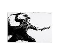 Sekiro Shadows Die Twice Black White Lienzos, Murales, Cuadros decorativos para el salón, Pinturas para habitaciones de niños, Murales modernos para habitación de niñas, imágenes de regalo 30 x 45 cm