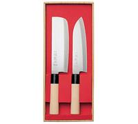 SekiRyu Juego de 2 cuchillos japoneses Santoku + Nakiri SR600