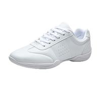sekiueo Zapatillas De Animadoras Mujer Niña Ligeras Planas para Entrenamiento Deportivo para Competición Gimnasia Y Escuela,Blanca,43 EU