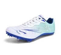 sekiueo Zapatillas De Atletismo con Clavos para Hombre Ligeras para Carreras De Velocidad Saltos Y Niños Y Niñas,Azul,38 EU