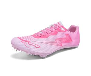 sekiueo Zapatillas De Atletismo con Clavos para Hombre Ligeras para Carreras De Velocidad Saltos Y Niños Y Niñas,Rosado,33 EU
