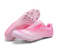 sekiueo Zapatillas De Atletismo con Clavos para Hombre Y Mujer para Carreras Saltos Correr Transpirables para Niños Y Niñas,Rosado,42 EU