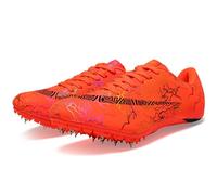 sekiueo Zapatillas De Atletismo Hombre Zapatillas con Clavos Zapatillas De Carrera para Niños Y Niñas Zapatillas Profesionales para Saltos Y Sprint,Naranja,39 EU