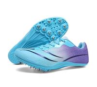 sekiueo Zapatillas De Atletismo Hombres Y Mujeres Zapatillas con Clavos Transpirables Profesionales para Saltar Competir Y Correr para Niños,Púrpura,37 EU