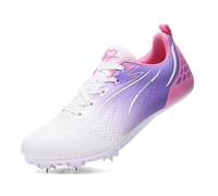 sekiueo Zapatillas De Atletismo para Hombre Mujer Niño Y Niña Ligeras con 7 Clavos para Carreras Saltos,Púrpura,38 EU