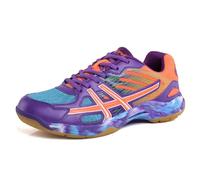 sekiueo Zapatillas De Bádminton Hombre Tenis para Niños Pickleball Deportivas Ligeras Antideslizantes para Cancha De Squash En Interiores,Púrpura,43 EU