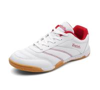 sekiueo Zapatillas De Tenis De Mesa para Hombre Y Mujer Descalzas Transpirables Ligeras Y Antideslizantes,Rojo,43 EU