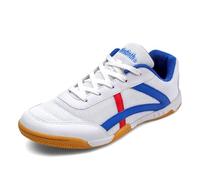sekiueo Zapatillas De Tenis De Mesa para Hombre Y Mujer Transpirables para Cancha Interior Suela Suave Y Ligeras para Pickleball,Azul,40 EU