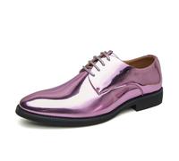 sekiueo Zapatos Oxford Charol Hombre Zapatos De Vestir con Cordones Zapatos Formales para Bodas Fiestas Bailes De Salón,Rosado,47 EU