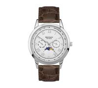 Sekonda Armstrong Classic - Reloj para Hombre, Cuarzo, 40 mm, Plata, día/Fecha y Correa marrón