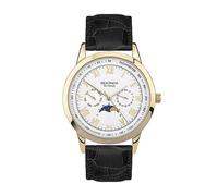 Sekonda Armstrong Classic - Reloj para Hombre, Cuarzo, 40 mm, Plata, día/Fecha y Correa marrón Dorada