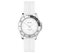 Sekonda Balearic - Reloj analógico de Cuarzo para Mujer, 33 mm, Cristal Mineral, Resistente al Agua hasta 50 m, Blanco, Correa