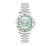 Sekonda Balearic - Reloj de Cuarzo para Mujer de 33 mm con Pantalla analógica y Correa de Acero Inoxidable Plateada, Verde, Pulsera