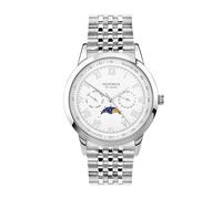 Sekonda Classic Armstrong 30229 - Reloj para Hombre, Cuarzo, 40 mm, Blanco, día/Fecha y Pulsera Plateada