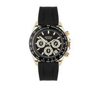 Sekonda Classic Circuit - Cronógrafo para Hombre, 43 mm, Negro, Dorado, y Pulsera de Acero clásico