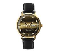 Sekonda Heritage - Reloj analógico Redondo de Cuarzo para Hombre, de 40 mm, Tres manecillas con Ventana de día y Fecha, Dorado, 1950-AMZUK