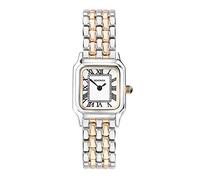 Sekonda Monica - Reloj de cuarzo para mujer con números romanos analógicos y correa de aleación, 20 mm, color blanco, Oro rosa bicolor, Estilo vintage
