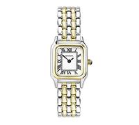 Sekonda Monica - Reloj de cuarzo para mujer, 20 mm, color blanco, con números romanos, pantalla analógica y correa de aleación, Dorado bicolor, pulsera