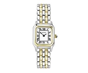 Sekonda Monica Reloj de Cuarzo para Mujer con números Romanos y Correa de aleación analógica 20 mm Blanco, Bicolor, Pulsera