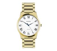 Sekonda Reloj clásico Beaumont de 40 mm para hombre con pulsera de aleación y esfera blanca, Blanco, dorado