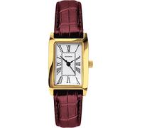 Sekonda Reloj clásico de cuarzo para mujer con esfera analógica blanca y correa burdeos 40337, Correa