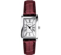 Sekonda Reloj clásico de cuarzo para mujer con esfera analógica blanca y correa burdeos 40343, Clásico