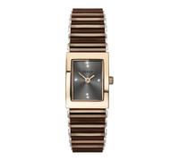 Sekonda Seksy 18mm Mujer Rectangular Oro Rosa Reloj Analógico con Marrón