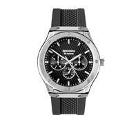 Sekonda Titan 30230 - Reloj Masculino de 42 mm, Esfera Negra con día/Fecha y Correa de Silicona.
