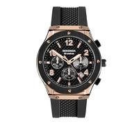 Sekonda Sports - Reloj Titan de 43 mm para hombre, color oro rosa con correa de silicona negra y esfera negra
