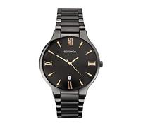 Sekonda Wilson - Reloj de Cuarzo para Hombre de 39 mm con Pantalla analógica y Pulsera de Acero Inoxidable, Negro, Negro, Pulsera