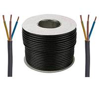 SEL 3183Y - Rollo de cable eléctrico flexible (5 m, 1,5 mm, 15 A, 3 cables conductores interiores (tripolar)), color negro