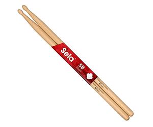 Sela baquetas profesionales de arce 5B - ideal para roca suave - baquetas de percusión para avanzados - 1 par de palos de madera de arce - forma ovalada
