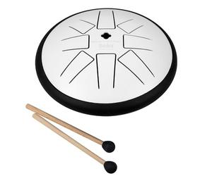 Sela Melody SE363 - Tambor de lengua de acero blanco de 6 pulgadas, con dos mazos y bolsa de algodón, sonidos cálidos y relajantes para paz y armonía