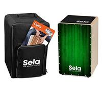 Sela SE 131 EN - Cajón con mochila, cajón pad y método de Cajón en inglés y CD/DVD, color verde