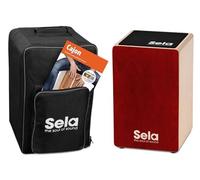 Sela SE 184 DE Primera Cajón rojo para principiantes con sistema Sela Snare, montado, mochila, asiento acolchado, escuela, CD, DVD