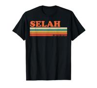 Selah Retro Personalizado Nombre Vintage Rayas Camiseta gráfica económica