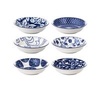 Selamica Ceramic Dipping Bowls, 2.5oz Mini Bowls Soy Sauce Dish, Dip Bowls, Appetizer Side Dishes for Sushi,Sauce, Party, Pinch Bowls Pack of 6 (Vinta