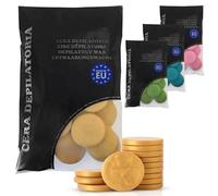SELAS Cera Depilatoria Discos 1kg ORO | Pastillas de Cera Caliente Depilatoria sin Bandas, Depilación Corporal y Facial, Apta para Pieles Sensibles, Método Brasileño, Acabado Profesional