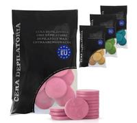SELAS Cera Depilatoria Discos 1kg ROSA Mosqueta | Pastillas de Cera Caliente Depilatoria sin Bandas, Depilación Corporal y Facial, para Pieles Sensibles, Método Brasileño. Aceite de Rosa Mosqueta.