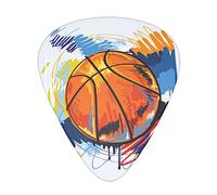 Selección de guitarrasBasketball Colorful Sketch Enjoyment Advanced guitar pick 12 pieces Three thicknesses for bass,electric guitar,acoustic guitar bag