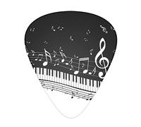 Selección de guitarrasBlack White Music Note Advanced guitar pick 12 pieces Three thicknesses for bass,electric guitar,acoustic guitar bag