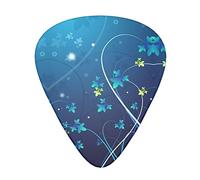 Selección de guitarrasBlue Mini Flower Swirl Advanced guitar pick 12 pieces Three thicknesses for bass,electric guitar,acoustic guitar bag