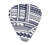 Selección de guitarrasBlue Polynesian Maori Tribal Pattern Advanced guitar pick 12 pieces Three thicknesses for bass,electric guitar,acoustic guitar bag