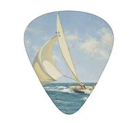 Selección de guitarrasboat Ship Landscape Advanced guitar pick 12 pieces Three thicknesses for bass,electric guitar,acoustic guitar bag