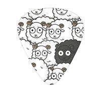 Selección de guitarrasCartoon Black White Sheep 3 Different Thickness Abstract Art Colorful Celluloid Guitar Pick Plectrums For Bass,Guitar Players,Acoustic Guitars Includes 0.46mm,0.71mm,0.96mm