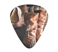 Selección de guitarrasCowgirl Boots Hat in Farm Advanced guitar pick 12 pieces Three thicknesses for bass,electric guitar,acoustic guitar bag