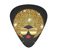 Selección de guitarrasCute African Woman Advanced guitar pick 12 pieces Three thicknesses for bass,electric guitar,acoustic guitar bag