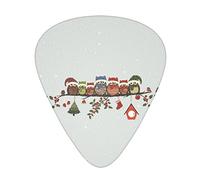 Selección de guitarrasCute Christmas Owls on Branch Advanced guitar pick 12 pieces Three thicknesses for bass,electric guitar,acoustic guitar bag