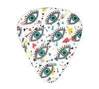 Selección de guitarrasEvil eyes Advanced guitar pick 12 pieces Three thicknesses for bass,electric guitar,acoustic guitar bag